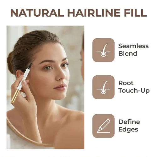 Miniatura 4 de Lápiz líquido de cejas de 4 garras, línea fina natural impermeable, efecto de microblading 3D, herramienta de maquillaje profesional (1# café claro)