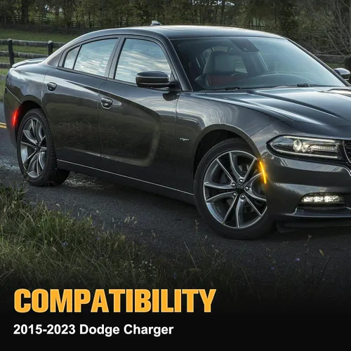 Miniatura 2 de Gempro - Luces LED de señalización lateral compatibles con Dodge Charger LD 2015-2023, lámparas de marcador de parachoques delantero y trasero