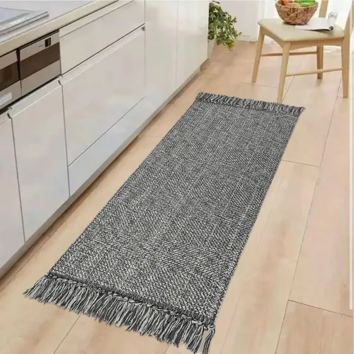Miniatura 58 de Collive - Tapete de pasillo de cocina, 2 x 4.3 pies, tejido a mano, reversible, lavable, de algodón, color blanco/beige, para baño, pasillo