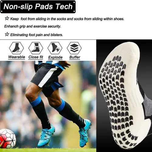 Miniatura 3 de Calcetines deportivos antideslizantes para hombres y mujeres, calcetines de fútbol con agarres, calcetines antideslizantes para yoga, gimnasio