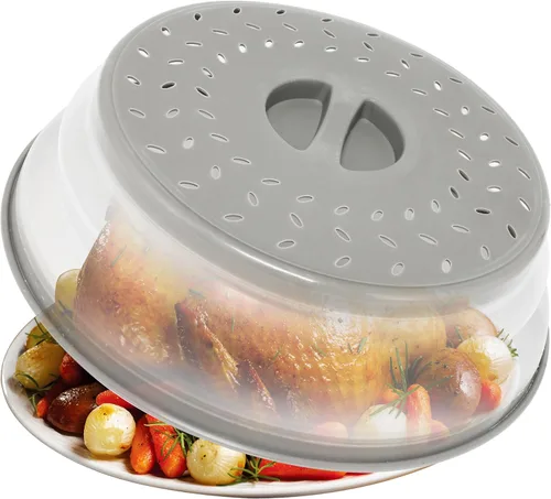 Miniatura 10 de Paquete de 3 fundas plegables para microondas, protector de salpicaduras, tapa de microondas ventilada para alimentos, sin BPA, TPR, apto