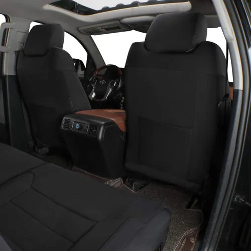 Miniatura 3 de EKR Fundas para asientos de Tundra de ajuste personalizado para Toyota Tundra Double Cab 2014 2015 2016 2017 2018 2019 2020 2021 - Neopreno (negro)