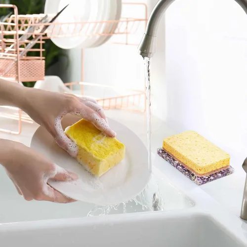 Miniatura 6 de Jabonera rectangular hecha a mano con piedras para decoración de ducha y baño, bandeja de jabón natural para mantener el jabón seco, accesorios