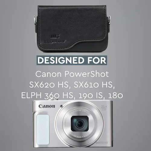 Miniatura 4 de MegaGear MG1089 - Funda de piel para cámara con correa compatible con Canon PowerShot SX620 HS, ELPH 180, ELPH 190 is, ELPH 360 HS, ELPH 170 is