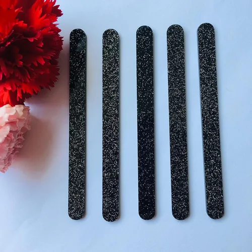 Miniatura 2 de 30 palitos de acrílico reutilizables para tartas, palitos de espejo para recuerdos de fiesta (purpurina negra)
