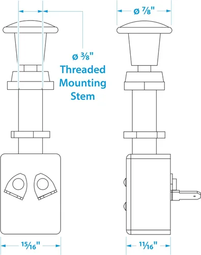 Miniatura 7 de Seachoice Interruptor Push-Pull de 2 posiciones, apagado/encendido