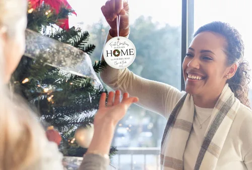 Miniatura 4 de Adorno Personalizado para la Primera Navidad en Nuestro Nuevo Hogar 2025, Adorno de Dirección de Casa Personalizado, Regalo para la Familia, Regalo