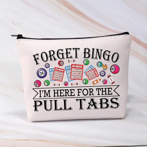 Miniatura 5 de BDPWSS Bolsa de maquillaje de bingo - Bolsa con cremallera de regalo para los amantes del juego, Olvídate del bingo, Impermeable