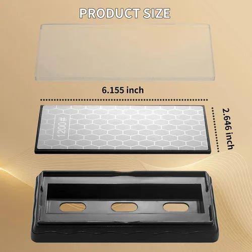 Miniatura 6 de CWOVRS Piedra de afilar cuchillos de diamante de doble cara, placa de afilado de diamante con base antideslizante para tijeras, cuchillos de cocina