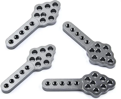 Miniatura 7 de Amortiguador de metal CNC para coche RC Axial SCX10 90046 D90 D110 con soporte ajustable de altura y ángulo para coche oruga RC (Rojo)