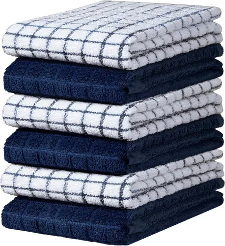 Miniatura 18 de Bumble - Paños de cocina (8 unidades) 12 x 12 pulgadas Toallas de cocina 100% algodón 405 GSM Toallas de cocina suaves, altamente Gris