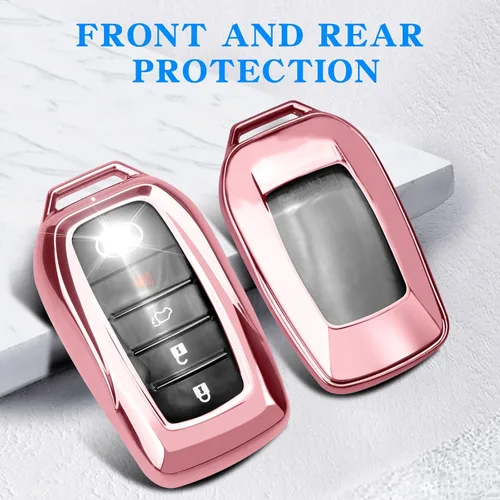 Miniatura 3 de QBUC Funda para llavero Toyota con llavero, compatible con Toyota Venza Corolla Cross Grand Highlander Tundra RAV4 Prime Prius Land Cruiser Sequoia