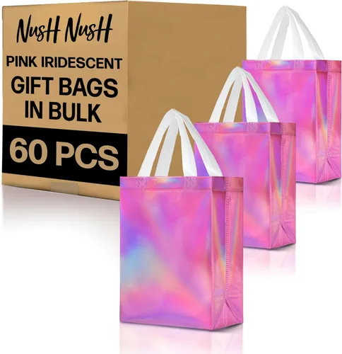 Miniatura 53 de Nush Nush - Bolsas de regalo reutilizables azul aguamarina a granel (azul aguamarina - Tamaño mediano - Juego de 30)