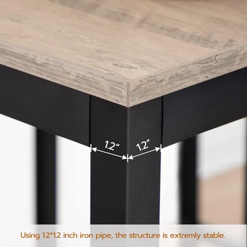 Miniatura 8 de HOOBRO Juego de mesa y sillas de bar, mesa rectangular de 47.2 pulgadas con 2 taburetes para espacio pequeño, mesa de alta superior, juego