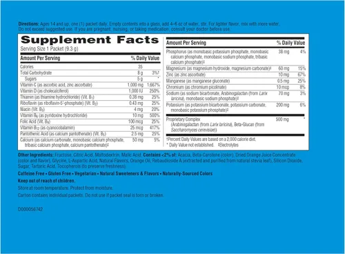 Miniatura 10 de Emergen-C Immune+ Polvo de apoyo inmunológico de triple acción, BetaVia (R), 1000 mg de vitamina C, vitaminas B, vitamina D y antioxidantes, súper