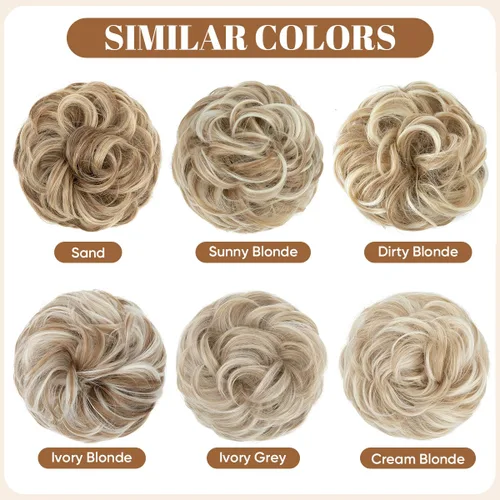 Miniatura 3 de CJL HAIR Pieza de Cabello Grande para Moño Desordenado Ondulado Rizado Coleteros Chignon Sintético Extensiones de Cabello de Cola de Caballo Piezas