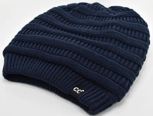 Miniatura 40 de C.C Winter Oversized Beanie Hat with Fuzzy Lining – Thick Knit Thermal Beanie for Cold Weather, Soft Warm Fleece Lined Cap