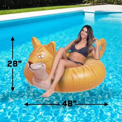Miniatura 4 de GoFloats Meowzers the Cat Party - Balsa inflable con estilo (para adultos y niños)