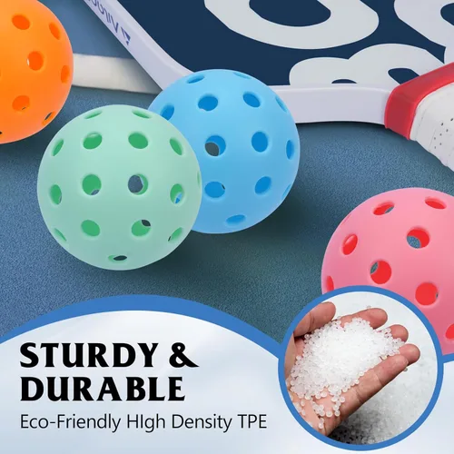 Miniatura 5 de Pickleball Balls 6 Pack 12 Pack- 40 Holes Outdoor Pickleball with Bag, Perfectly Balanced, High Bounce, Crack-Resistance，USAPA Standard - Multiple