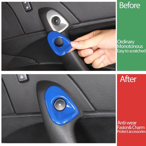 Miniatura 2 de Cubierta para interruptor de puerta de automóvil compatible con Chevy Corvette C6 2005-2013, accesorios de ajuste de botón de interruptor de bisel