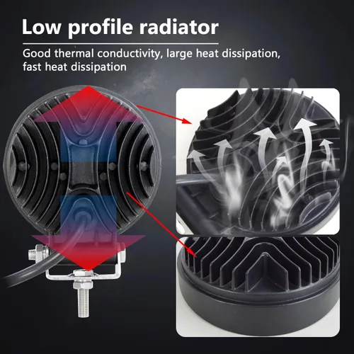 Miniatura 5 de Willpower 2 piezas de 27 W de 2200 lm, barra de luz de trabajo LED redonda, lámpara de conducción de haz puntual para todoterreno, SUV, barco, Jeep
