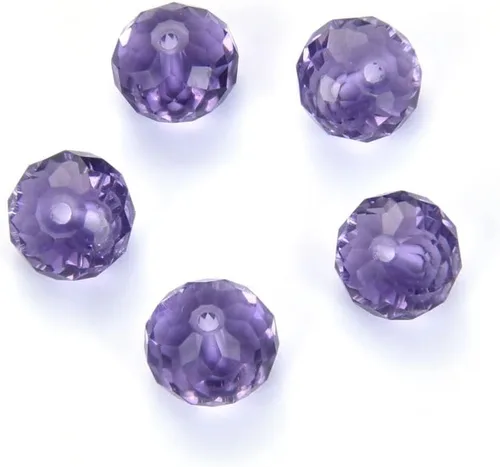 Miniatura 11 de 50 cuentas de cristal Adabele austriaco de 0.394 pulgadas facetadas sueltas Rondelle Siam rojo espaciador compatible con cristales de Swarovski 5040