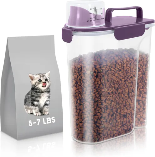 Miniatura 29 de LEAWALK Recipiente hermético de almacenamiento de alimentos para perros y gatos de 5 libras con boquilla grande mejorada, sin BPA, recipientes