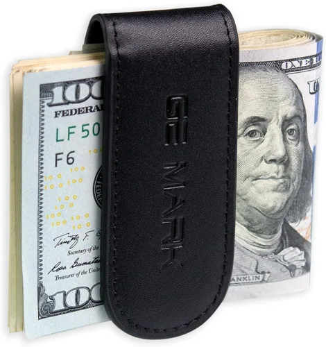 Clip de cuero para dinero, imanes fuertes con capacidad para 30 billetes, para hombres, tarjetero de cuero para efectivo, caja de regalo