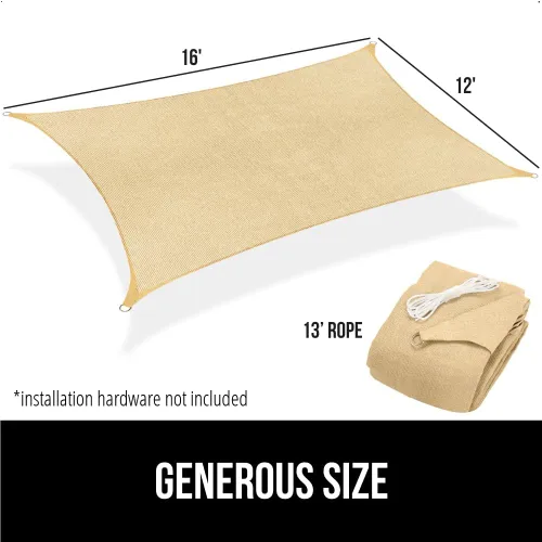 Miniatura 9 de GORILLA GRIP Toldo rectangular resistente con protección UV, resistente a la decoloración, desgarros y al óxido, bordes curvos que bloquean la luz