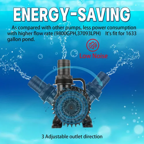Miniatura 5 de WaterRebirth (8600GPH 520W, UL listado) Fuente de agua sumergible de alto flujo acuario estanque de sumidero bomba de cascada eléctrica PS-8600
