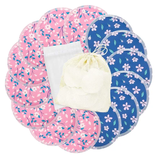 Miniatura 24 de wegreeco Almohadillas de lactancia para el pecho (paquete de 14) + bolsa de lavandería y bolsa de almacenamiento de viaje, 4.7 pulgadas