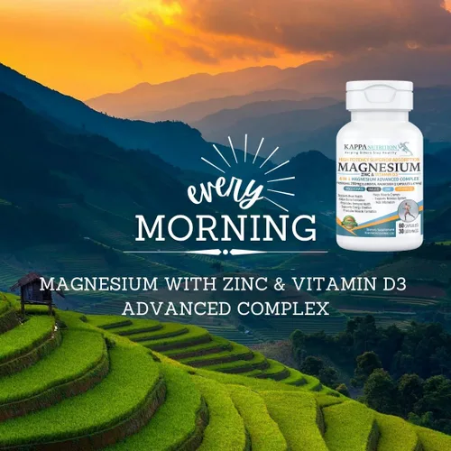 Miniatura 5 de Kappa Nutrition Magnesio 4 en 1, 280 mg de magnesio elemental (bisglicinato, malato) + zinc y vitamina D3, cerebro, sueño, energía, músculo, apoyo