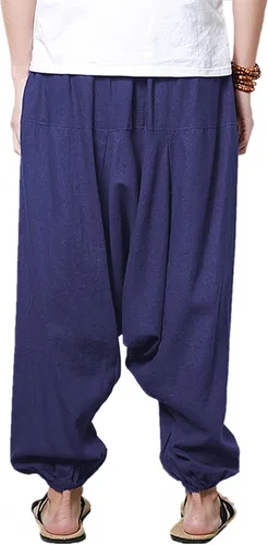 Miniatura 3 de perdontoo Men's Casual Baggy Drawstring Hippie Boho Aladdin Harem Pants