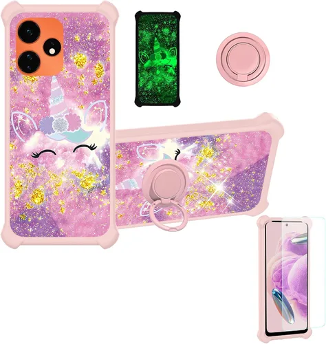 Miniatura 8 de jioeuinly JSF-DJS - Funda compatible con Nothing Phone 2a con protector de pantalla de vidrio templado, policarbonato duro + silicona suave, soporte