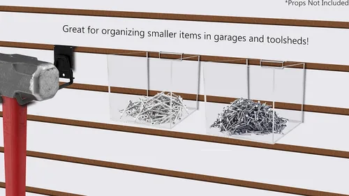 Miniatura 3 de Marketing Holders Slatwall - Organizador de almacenamiento de mercancías de acrílico transparente de 4 pulgadas, caja de volquete de productos a