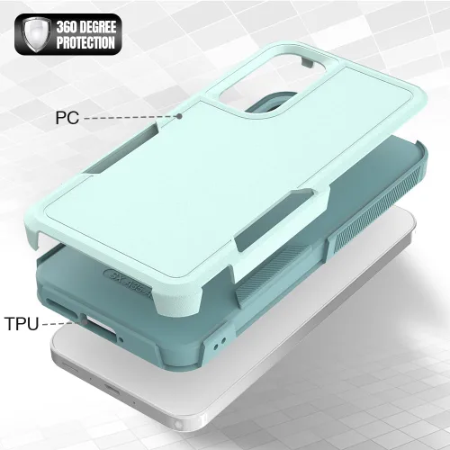 Miniatura 188 de Jeylly Compatible con Samsung Galaxy A22 5G Funda, Funda Samsung A22 5G con 2pcs protectores de pantalla de vidrio templado