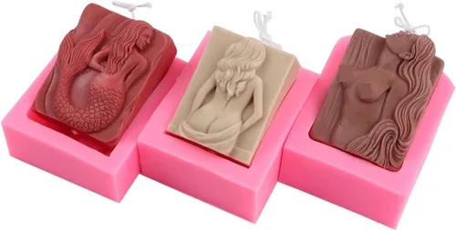 Miniatura 7 de Grainrain Jabón de silicona que hace el molde de la muchacha desnuda vela hecha a mano moldes de jabón artesanal (SXY002)