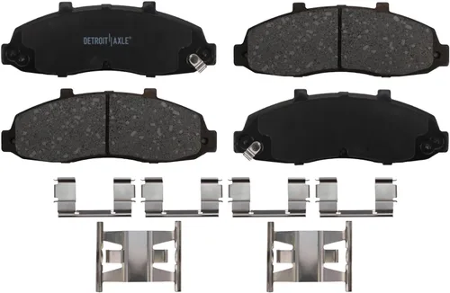 Miniatura 6 de Detroit Axle - Pastillas de freno para Ford F-150 99-03, 02 Lincoln Blackwood, Pastillas de freno de cerámica delanteras y traseras con repuesto