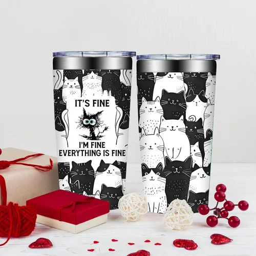 Miniatura 9 de Grifarny Regalos para Amantes de Gatos para Mujeres - Regalo de Navidad, Cumpleaños para Amantes de Gatos - Regalos para Gatos Negros - Está Bien