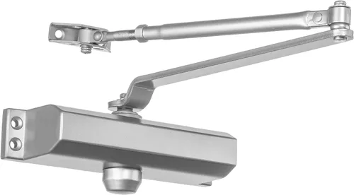 Cerrador de Puerta de Dynasty Hardware, Cerrador Hidráulico Comercial, Auto-Cierre, Resorte Tamaño 2, Montaje en Superficie, Aluminio Rociado, Serie