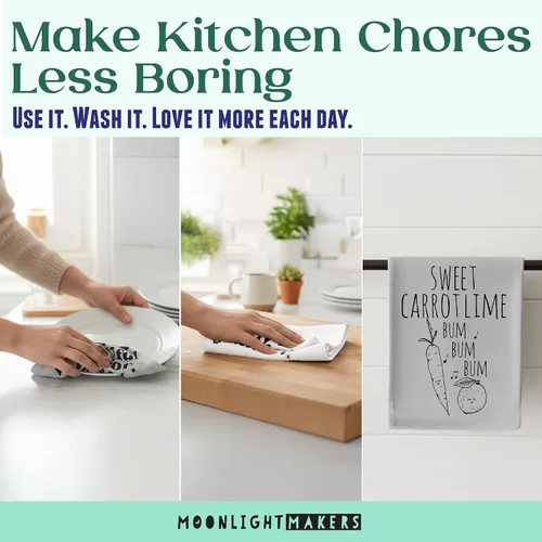 Miniatura 3 de Toalla de cocina divertida, Skinny People Are Easy To Kidnap Stay Safe Drink The Winee, toalla de cocina con saco de harina, dulce regalo