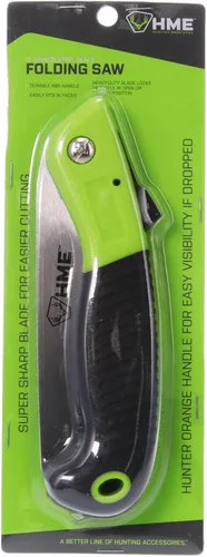 Miniatura 7 de HME Mini sierra de bolsillo de mano plegable con hoja de acero al carbono de 5 pulgadas para caza, camping, mochilero, poda
