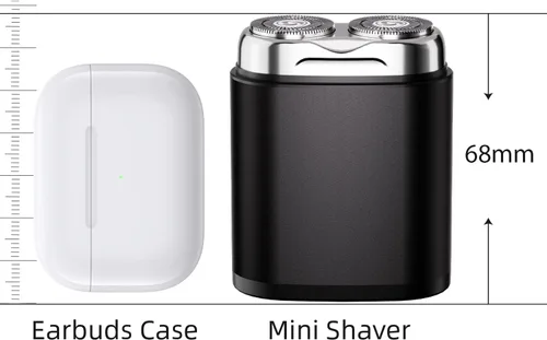 Miniatura 4 de Mini afeitadora eléctrica de doble cabeza, maquinilla de afeitar eléctrica portátil para hombres, tamaño de bolsillo, lavable, doble cabeza