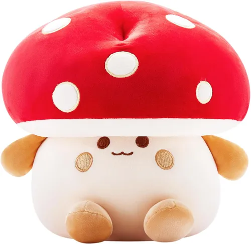 Miniatura 7 de Juguetes de peluche de hongos de 12 pulgadas, linda almohada de peluche de hongos, regalo de cumpleaños, decoración del hogar, Halloween para niños