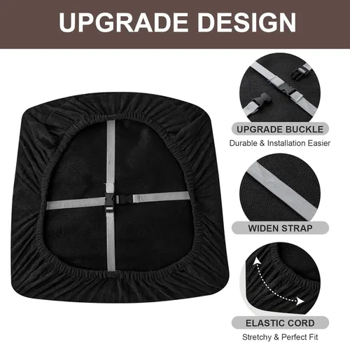 Miniatura 4 de Genina Fundas de asiento impermeables para sillas de comedor, fundas elásticas para sillas de comedor, fundas protectoras para sillas de cocina