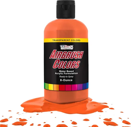 Miniatura 16 de U.S. Art Supply Pintura acrílica transparente Chartruesse para aerógrafo, 8 onzas, lista para rociar, pintura con pincel de aire para uñas, modelos