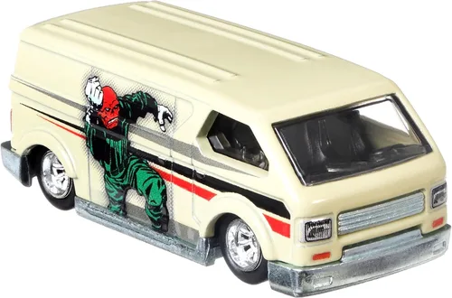 Hot Wheels Auto de juguete, furgoneta MBK fundida a presión a escala 1:64, neumáticos de Real Riders, chasis y cuerpo de metal/metal, decoración de