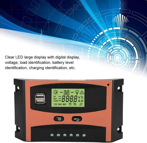 Miniatura 2 de Fydun Controlador MPPT simplificado Placa de circuito PCB Regulador de panel solar 12V/24V Pantalla LCD Controlador automático de batería Naranja