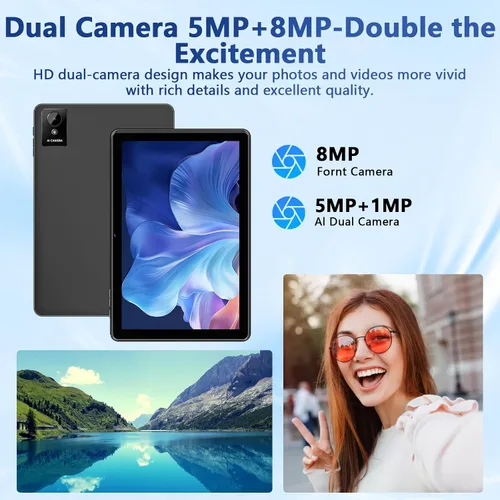 Miniatura 4 de Tablet de 10 Pulgadas, 2025 Android 15 Tablets, 18GB+128GB, Expansión de 1TB, Tablet Octa-Core Compatible con Widevine L1 con WiFi 6, Batería