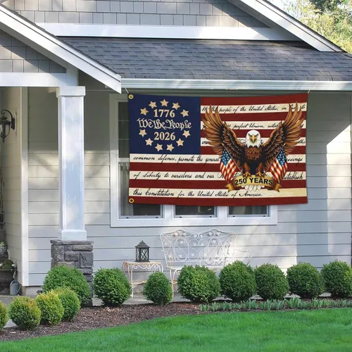 Miniatura 6 de Bandera de 3 capas para aniversario estadounidense de 250 años, decoración de mercancía, 250 aniversario, bandera patriótica de Estados Unidos